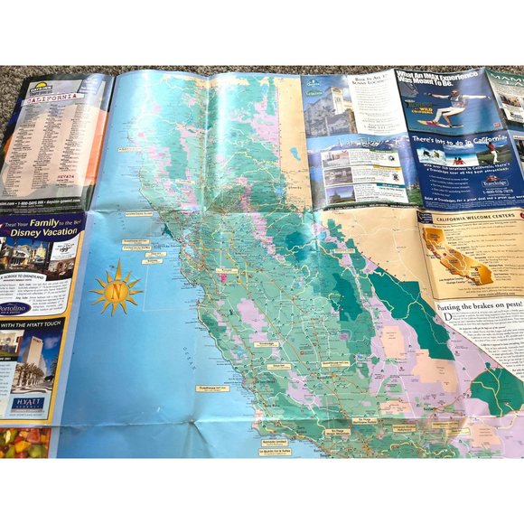 2001 California Travel Ideas Map Official Tourism Fold Out Map - Picture 9 of 15